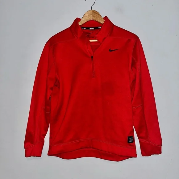 NIKE GOLF Red Quarter Zip Pullover sz M - Picture 1 of 9